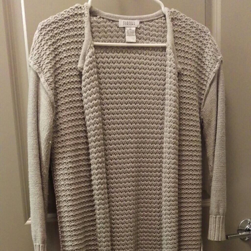Barneys New York Chunky Knit Gray Cardigan
