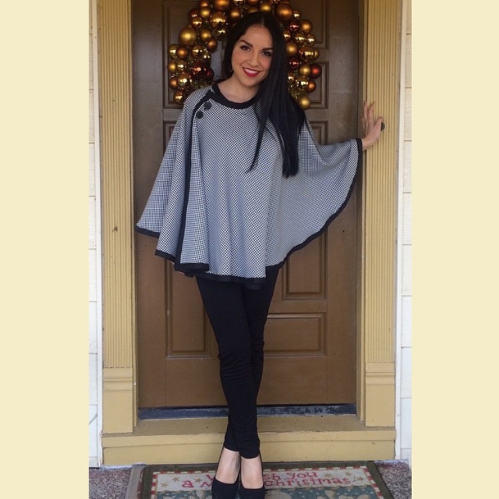Handmade Houndstooth Cape
