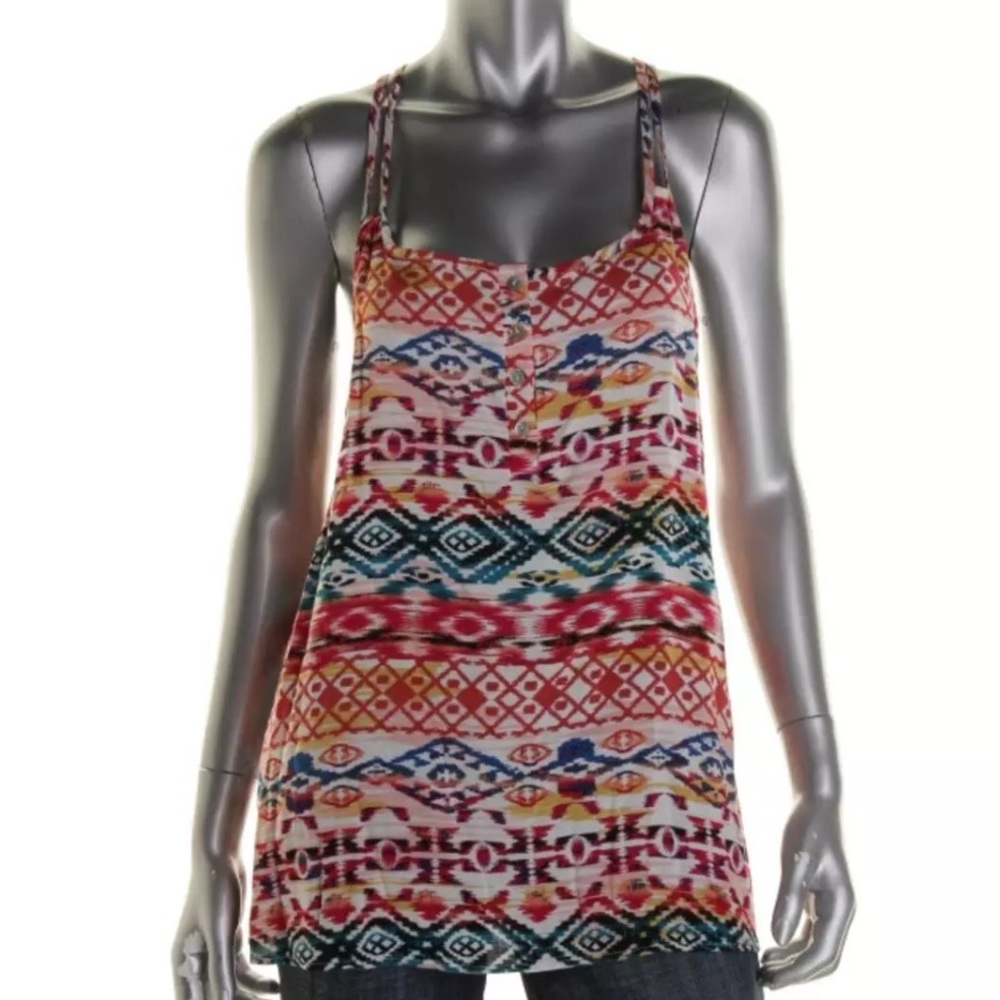 NWT Pink Rose Georgette Racerback Tank Top, Pink