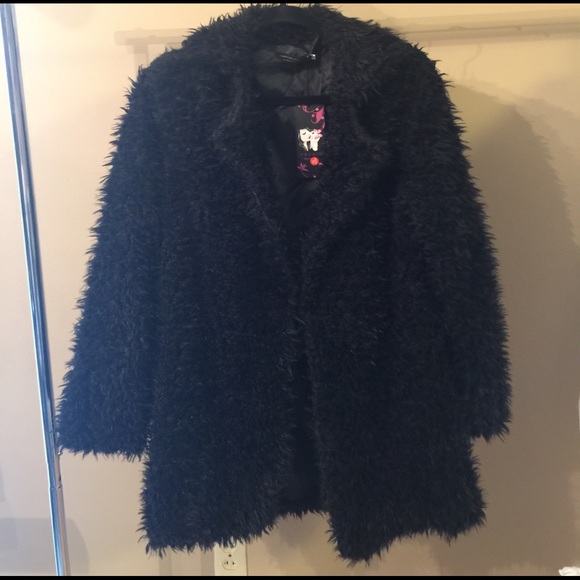 black fuzzy coat
