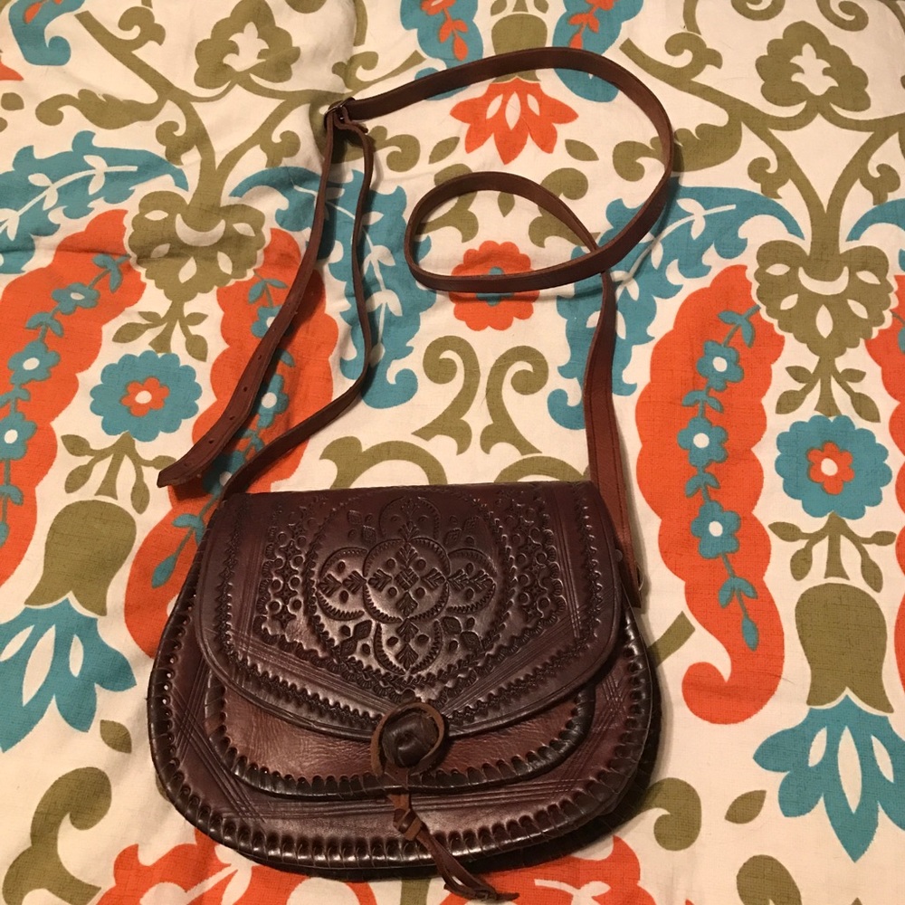 Brown leather purse