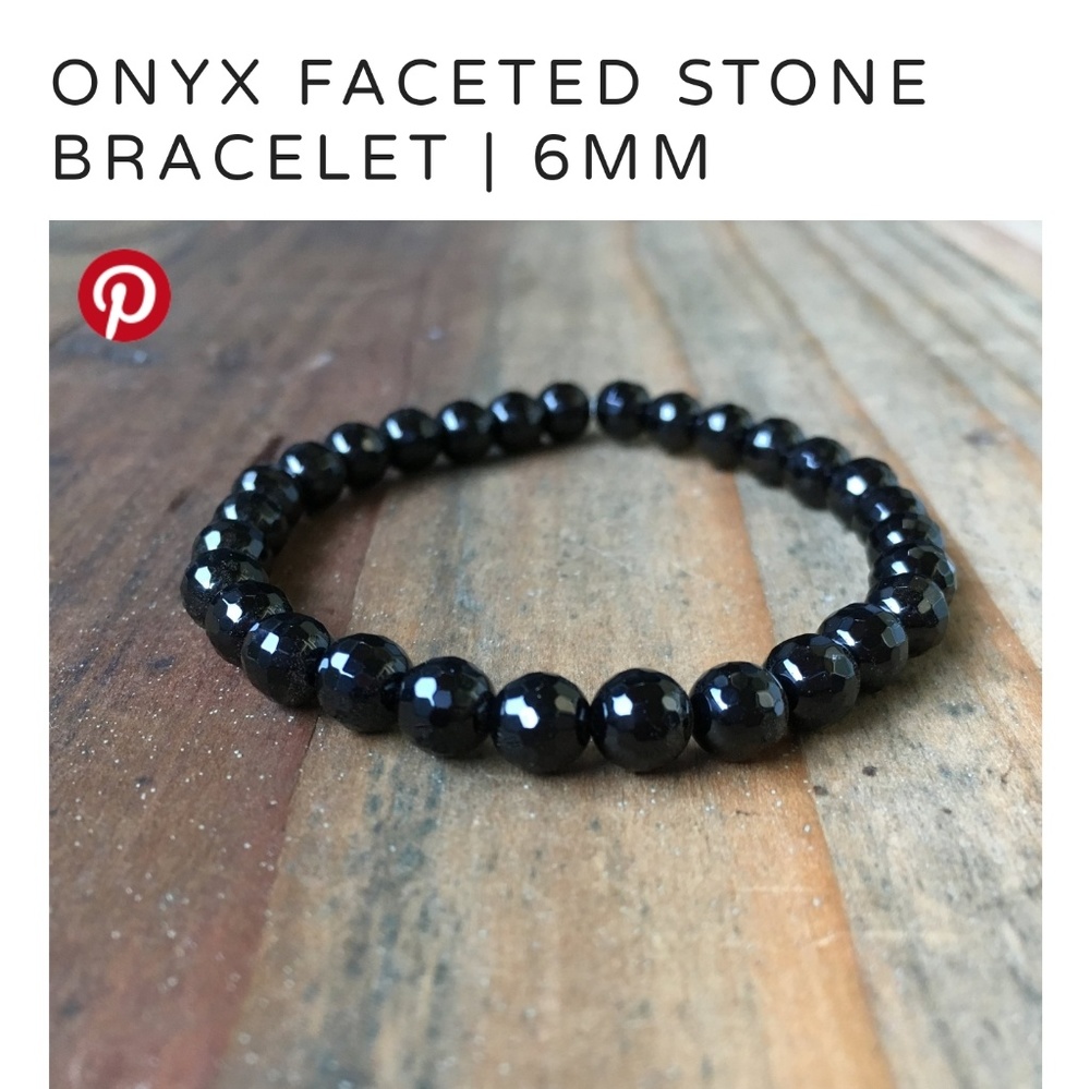 Handcrafted Black Onyx Mala Beaded Bracelet