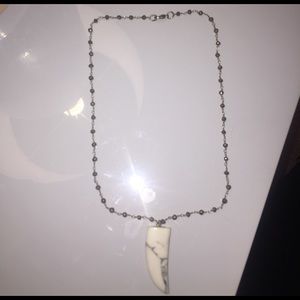 beaded horn necklace