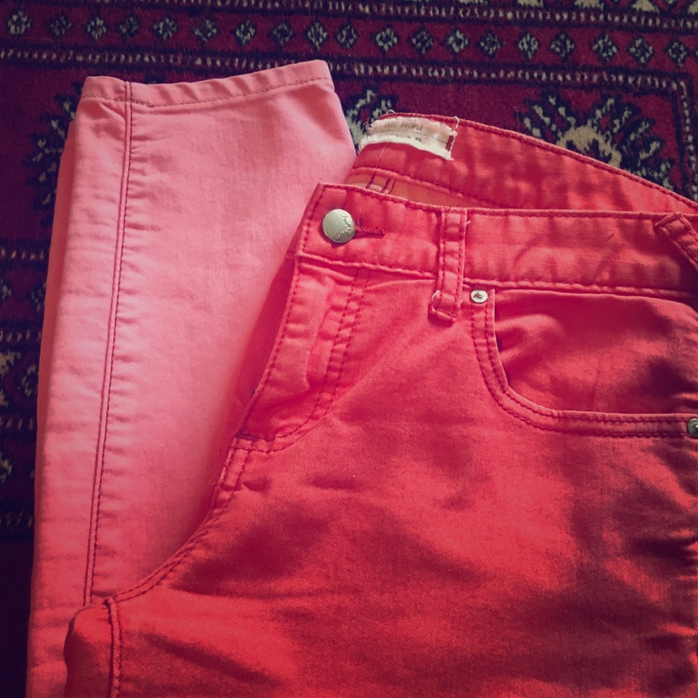 SALE!! Free People faded-red ombré jeans! Size 28