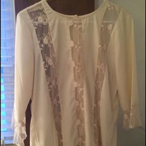 Cream blouse, button up back