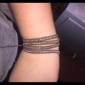 brown beaded wrap bracelet