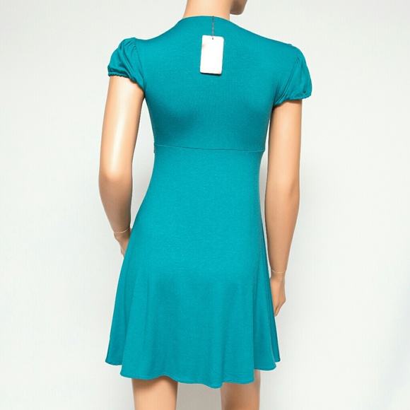 Ingwa Melero Teal Cap Sleeve Mini Dress - Picture 4 of 6