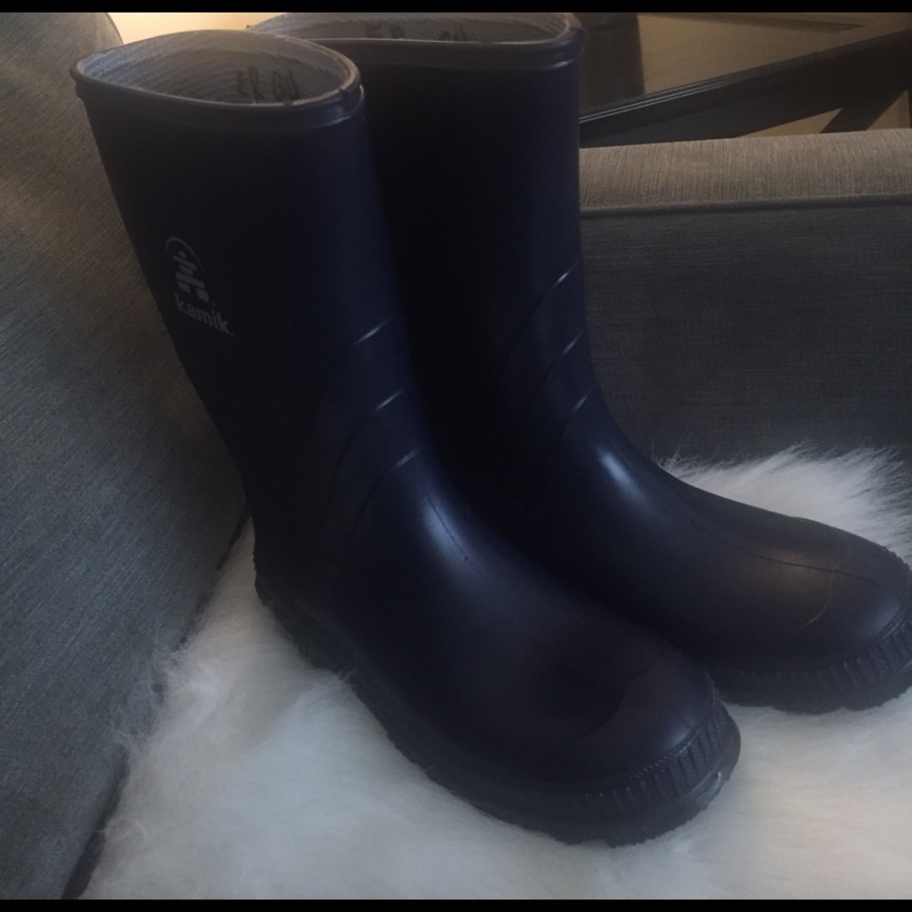 Kamik Navy Blue Rain Boots Boys Sz 4