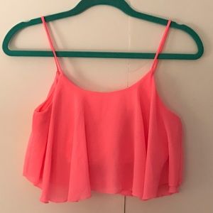 Hot pink crop top tank