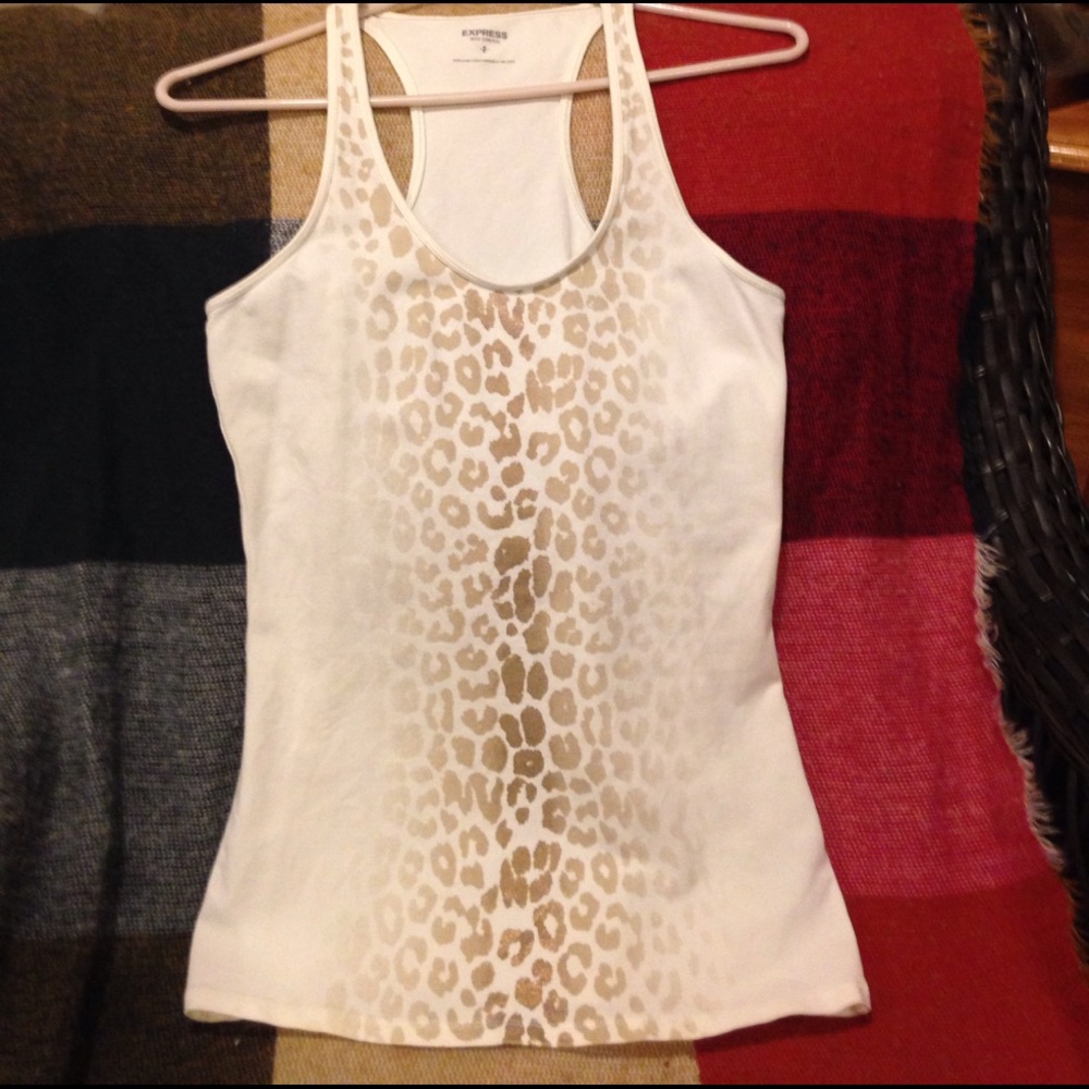 Tank top leopard print down front