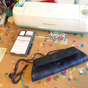 Purple and Blue Snakeskin Like Clutch  👛