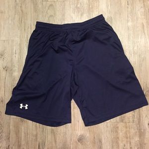 Men's Under Armour navy athletic shorts.