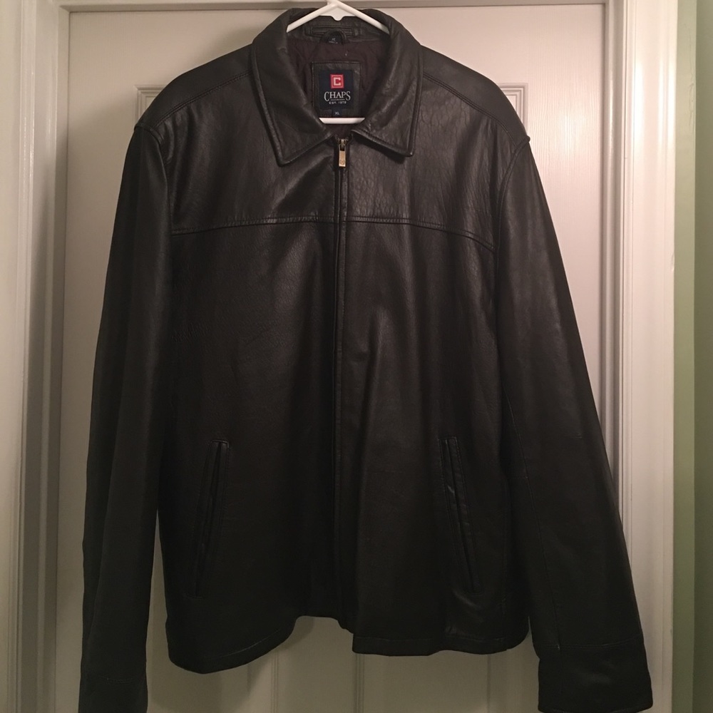 CHAPS Leather Jacket Great Condition!!!!!!!!