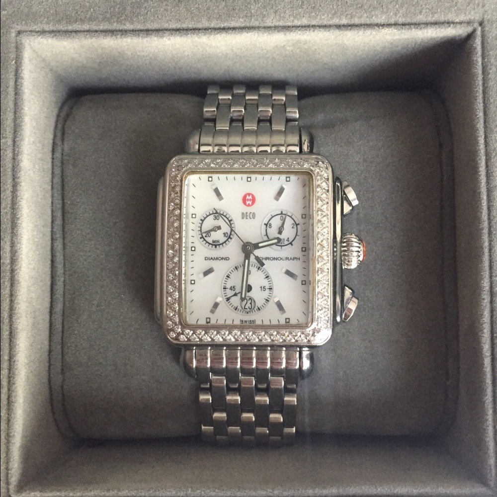 SOLD !! Michele Deco Diamond Watch