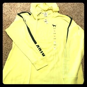 PINK Neon Varsity Crew with Hood