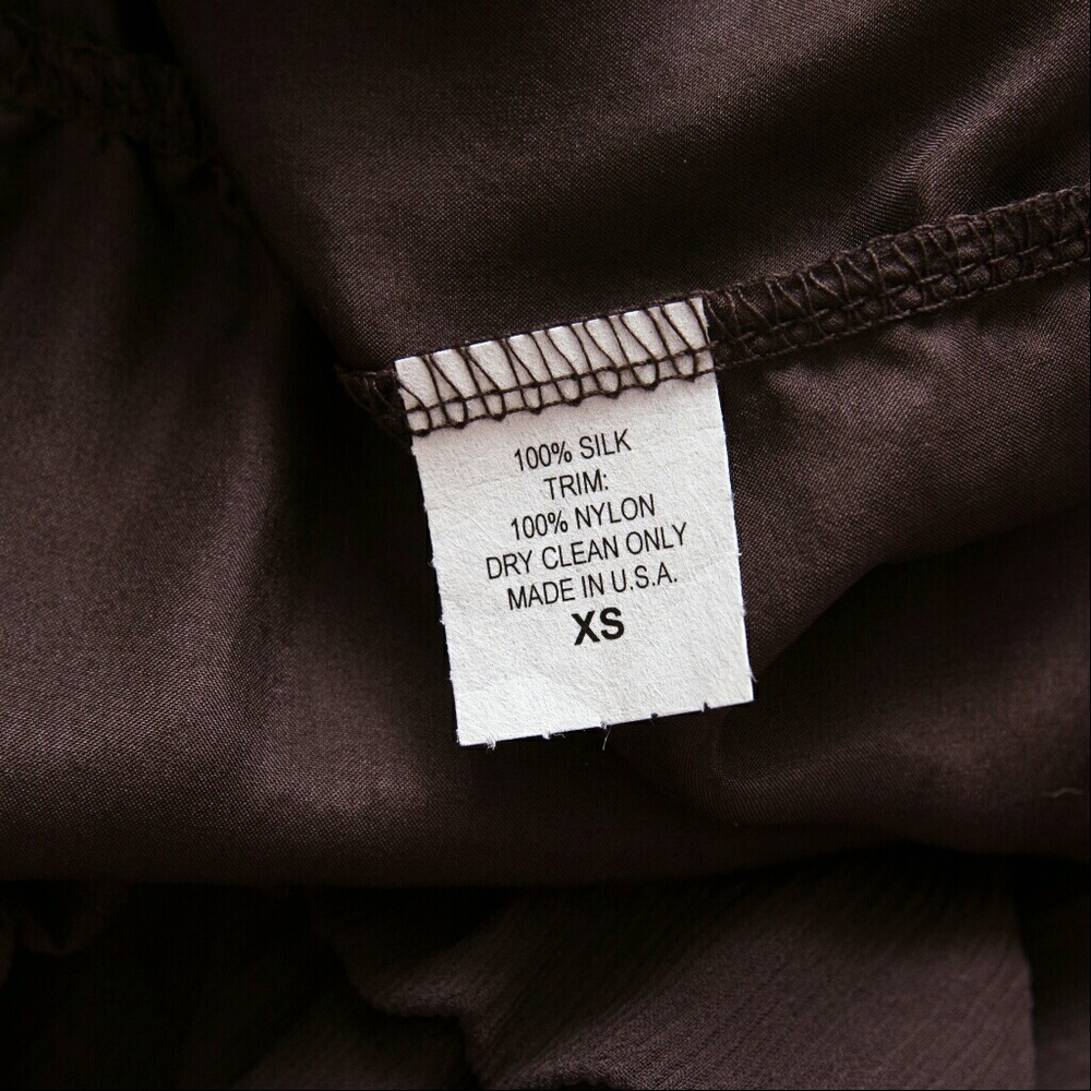 Ingwa Melero Brown Chiffon Silk Virgo Dress - Picture 6 of 7