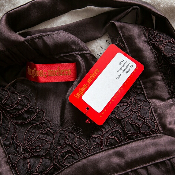 Ingwa Melero Brown Chiffon Silk Virgo Dress - Picture 7 of 7