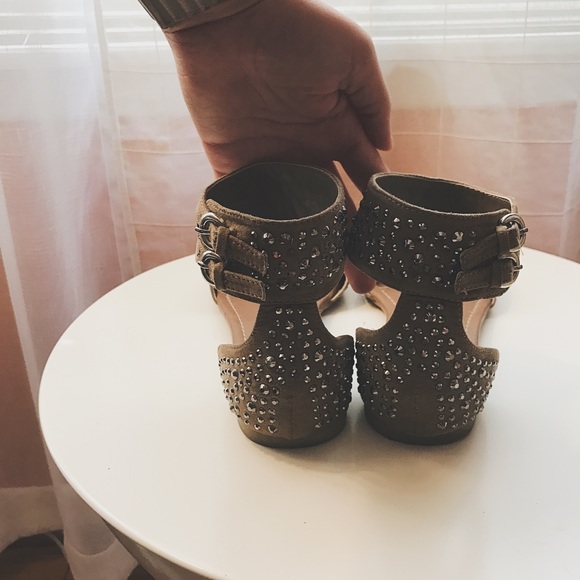 Preloved Tan Rhinestone Sandals - Picture 3 of 4
