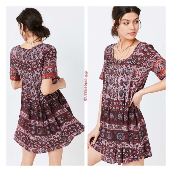 Urban Outfitters Amethyst Pintucked Frock Dress - Picture 2 of 3