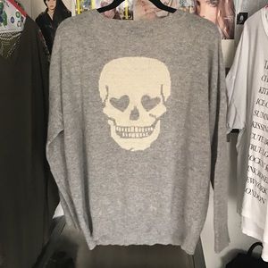 Skull Cashmere Gray Heart Eye 😍 Skull Sweater