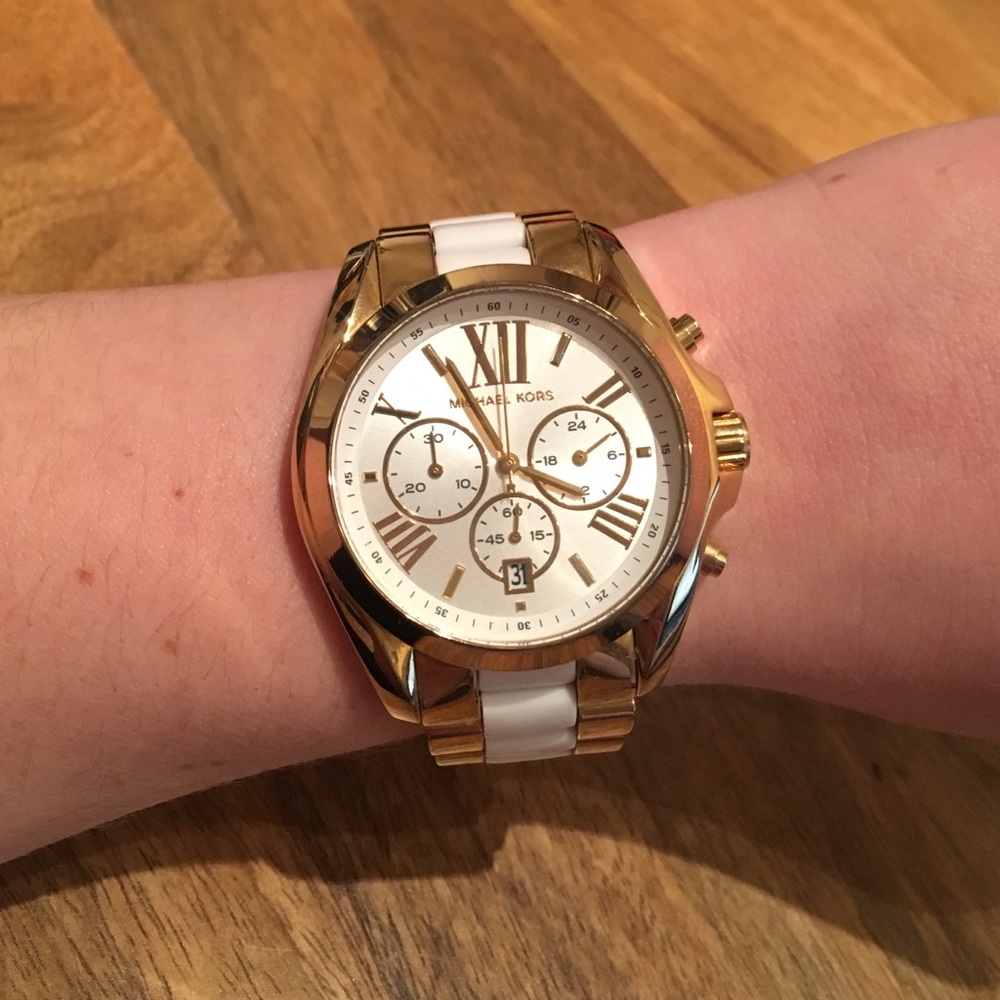 Michael Kors gold and white watch w/ original box