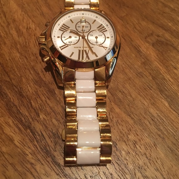 Michael Kors gold and white watch w/ original box