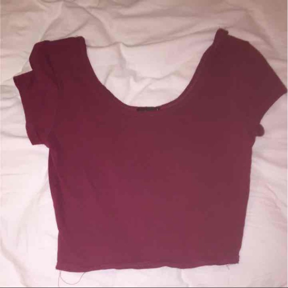 Maroon wet seal crop top