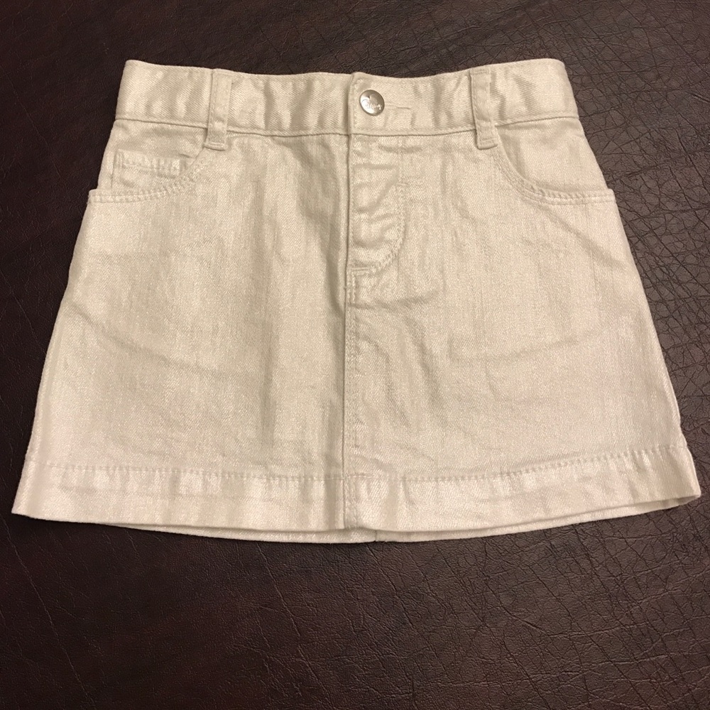 Metallic Denim Skirt