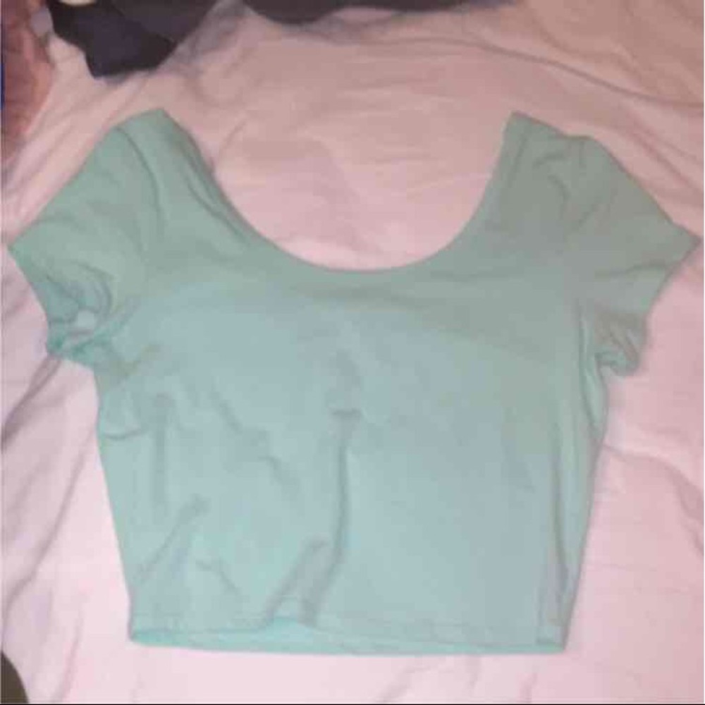 Tiffany blue crop top from wet seal
