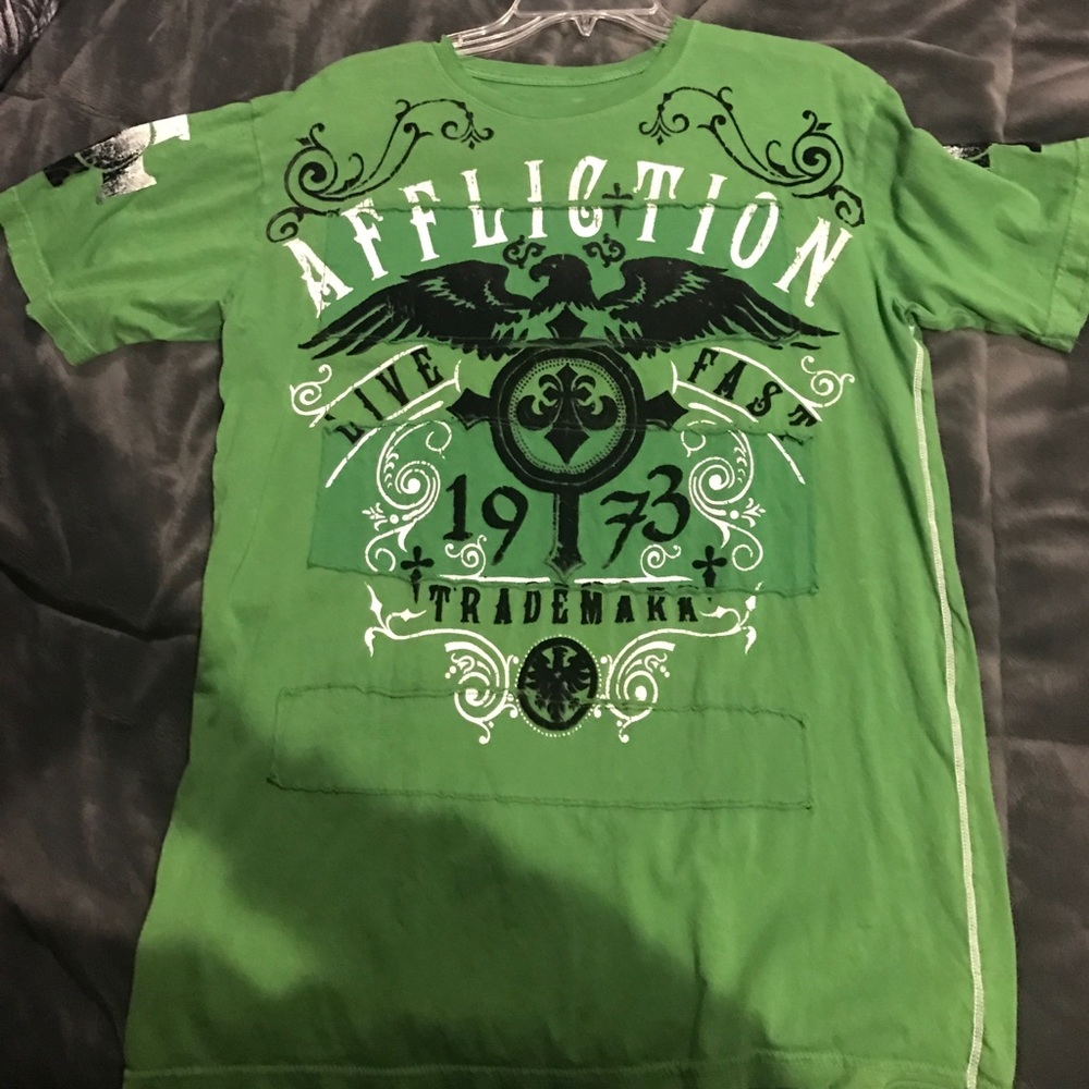 Green Affliction T-Shirt Size Medium