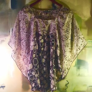 Madison Paige Poncho Top, brown/beige, size L