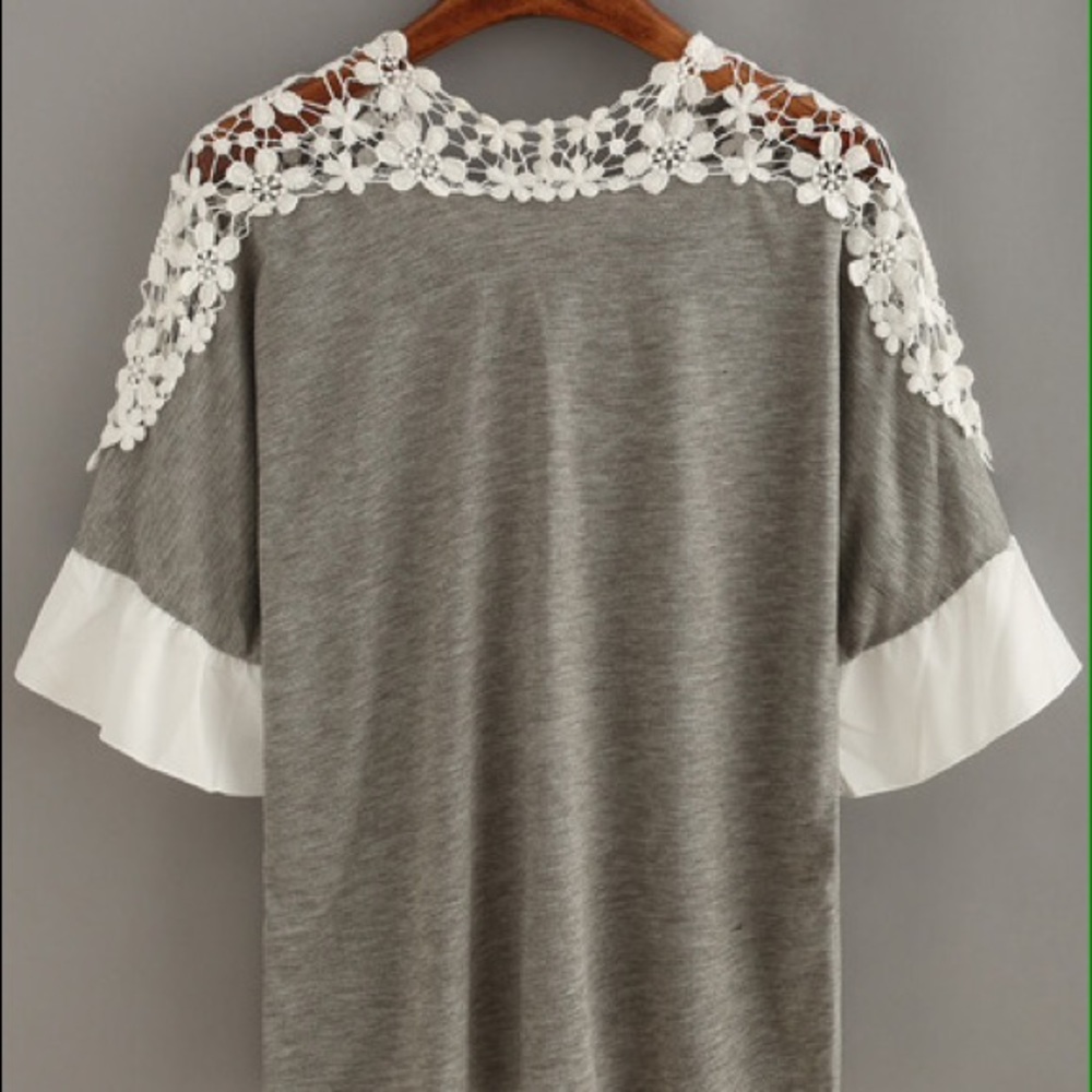 Crochet Shoulder Tie Neck top - Picture 1 of 4
