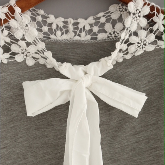 Crochet Shoulder Tie Neck top - Picture 4 of 4