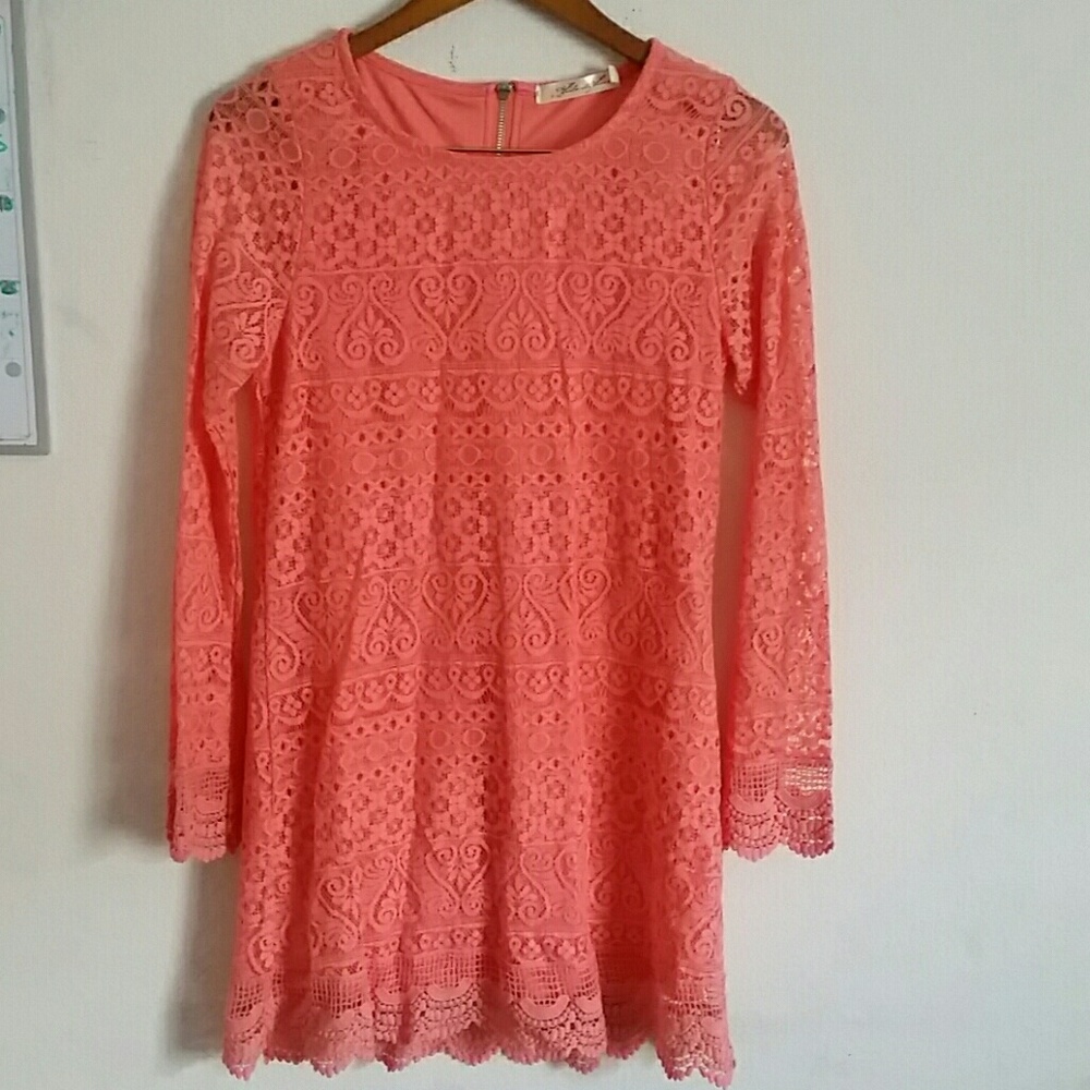 Coral Lace Dress