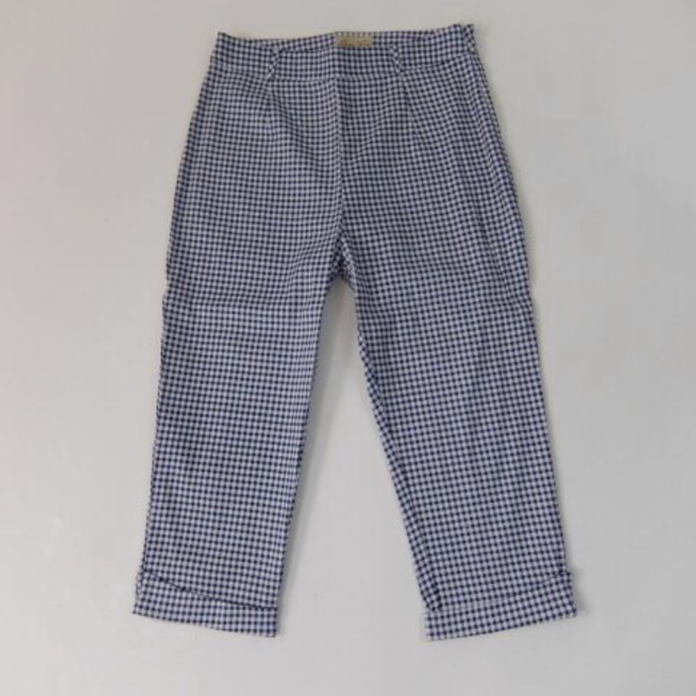 Gingham blue and white Capri pants
