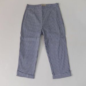 Gingham blue and white Capri pants