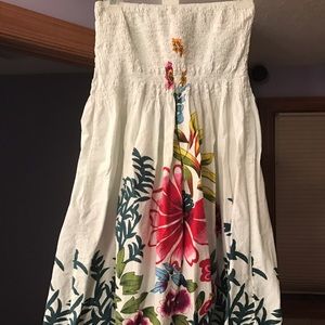 Strapless colorful beach dress