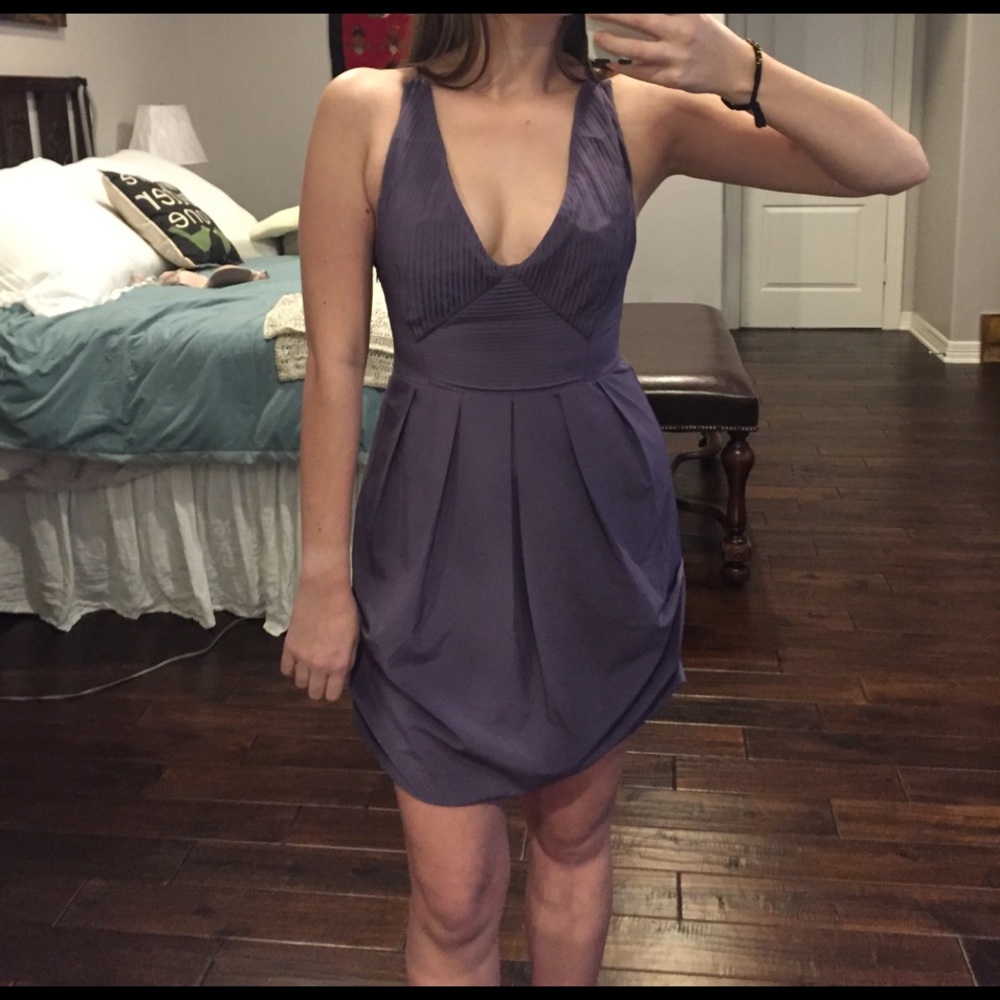 ICU little purple pleated party dress