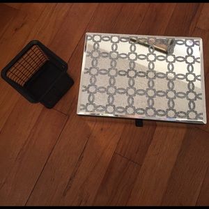 Mirrored box & makeup brush/ pencil holder