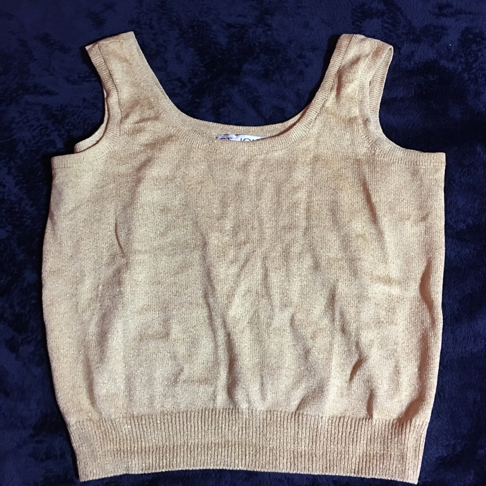 Cropped gold w/ sparkles Tank