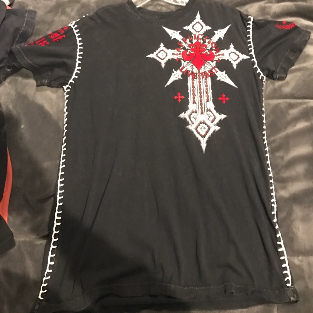 Hand stitched affliction shirt