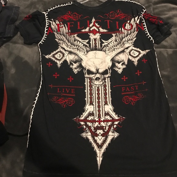 Hand stitched affliction shirt - Picture 2 of 2