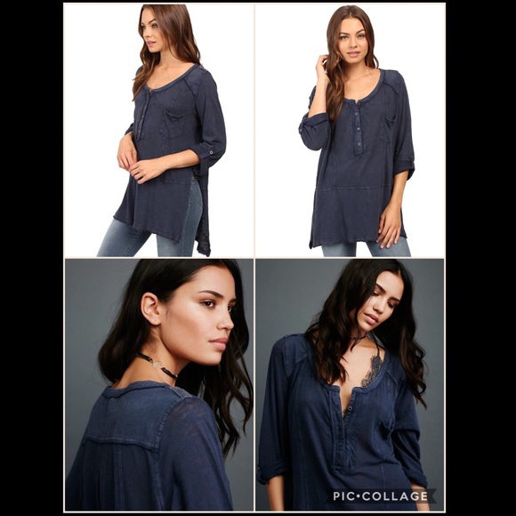 NWT Free People Stargazer Henley Tee - Picture 3 of 7