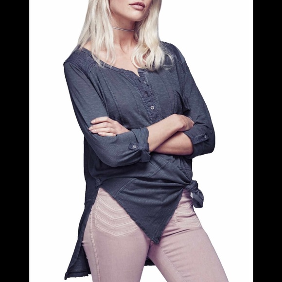 NWT Free People Stargazer Henley Tee - Picture 2 of 7