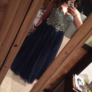 Navy Blue Prom Dress