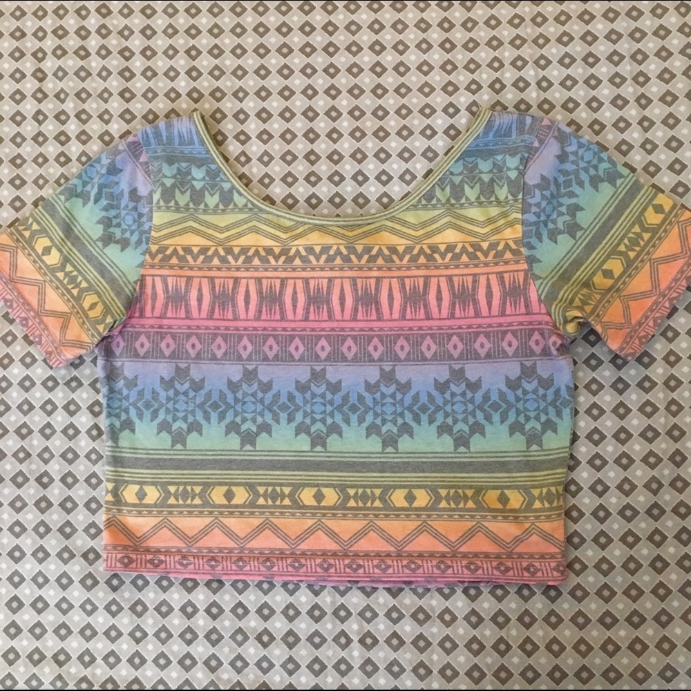 Tribal Print Crop Top