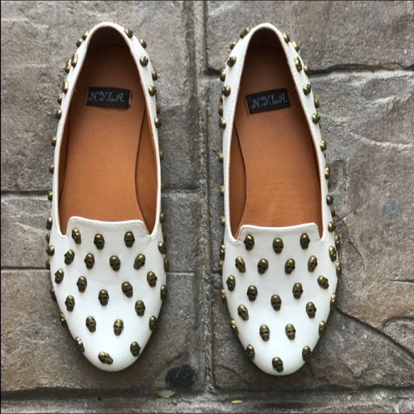 Skull Flat Boyfriend Oxford Loafers - Picture 8 of 8