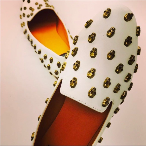 Skull Flat Boyfriend Oxford Loafers - Picture 7 of 8