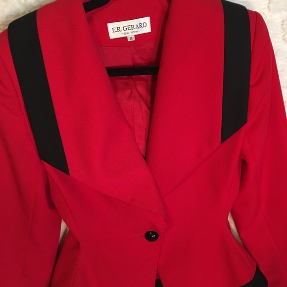 Red E. R. Gerard Vintage Blazer - Peplum style - Picture 2 of 2