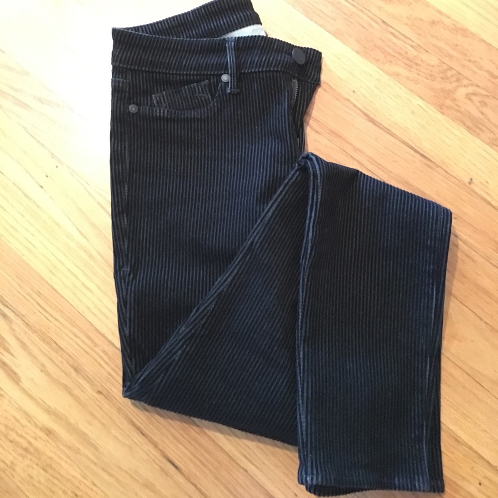 Black corduroy Denimocracy skinny pants.